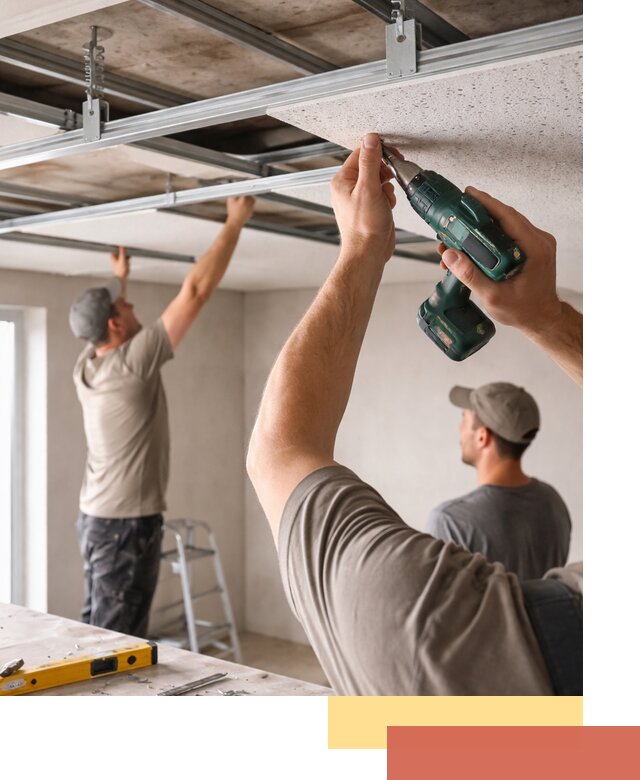 Монтаж акустического потолка в Сегеже под ключ