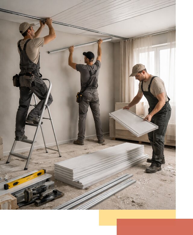 Монтаж потолка из ПВХ панелей в Сегеже оперативно и качественно