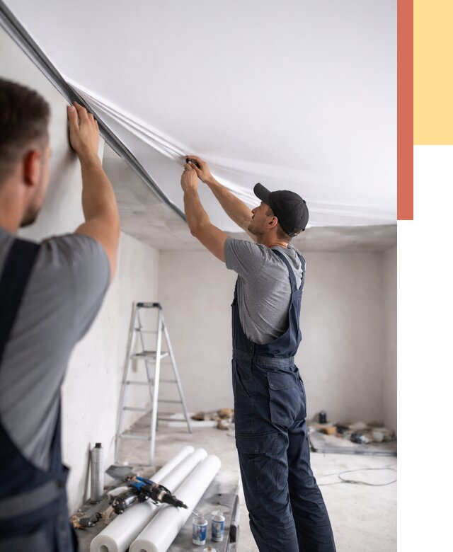 Монтаж матового натяжного потолка в Сегеже от 4682 руб./м² — быстро и недорого | ОТДЕЛОЧНИК-Сгж