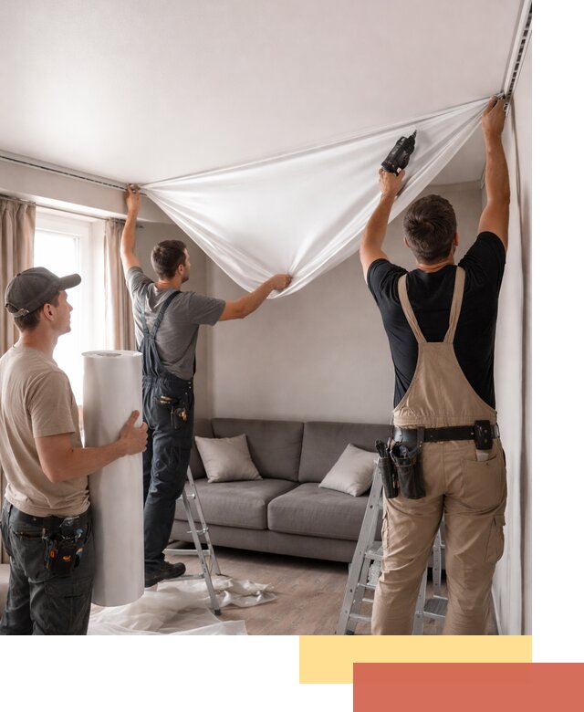 Монтаж сатинового натяжного потолка в Сегеже качественно и быстро