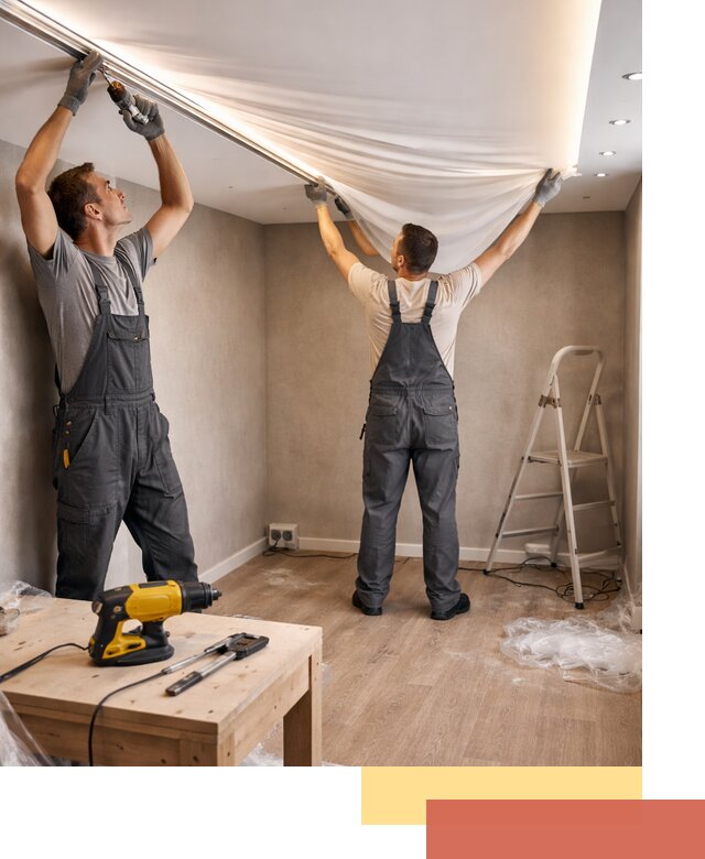 Монтаж натяжного потолка с подсветкой в Сегеже цена и сроки