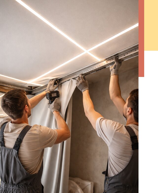 Монтаж натяжного потолка со световыми линиями в Сегеже от 1249 руб. | ОТДЕЛОЧНИК-Сгж