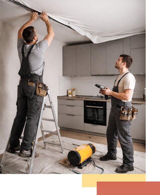 Монтаж натяжного потолка на кухне в Сегеже