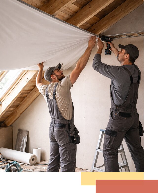 Монтаж натяжного потолка в мансарде в Сегеже