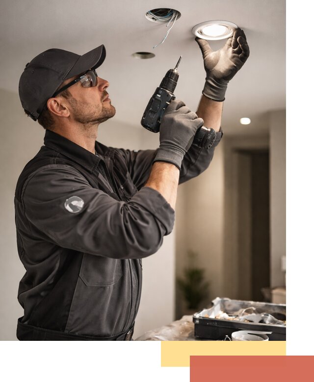 Установка точечных светильников в натяжной потолок в Сегеже