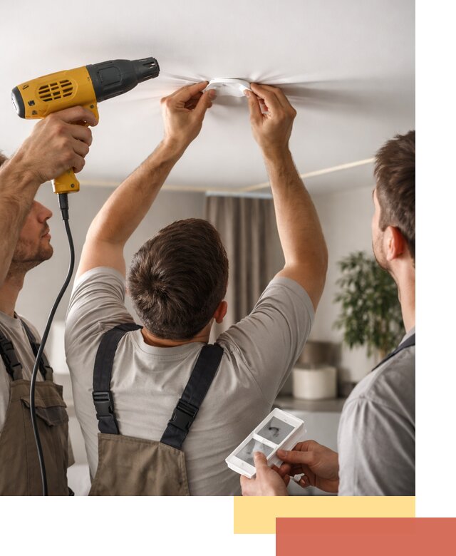 Ремонт прокола полотна натяжного потолка в Сегеже