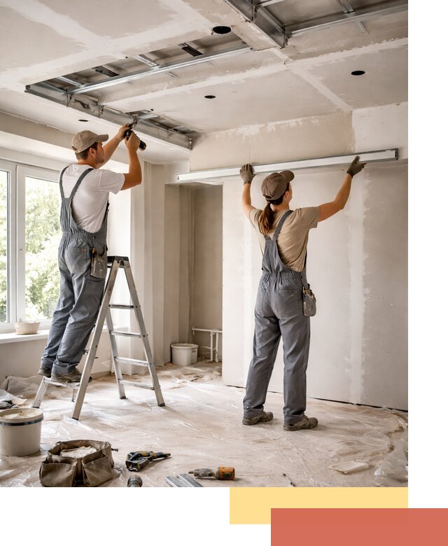 Монтаж многоуровневого потолка из гипсокартона в Сегеже