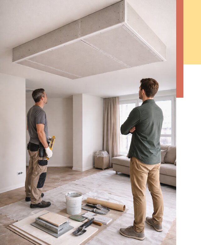 Короб на потолке из гипсокартона в Сегеже от 2289 руб. — монтаж и услуги под ключ | ОТДЕЛОЧНИК-Сгж