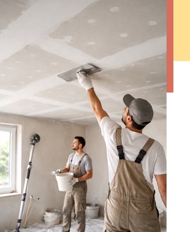 Шпаклевка потолка из гипсокартона в Сегеже от 3330 руб./м2 — услуги под ключ | ОТДЕЛОЧНИК-Сгж