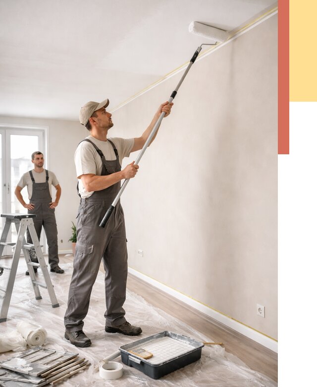 Покраска потолка из гипсокартона в Сегеже от 4682 руб./м2 — услуги под ключ | ОТДЕЛОЧНИК-Сгж