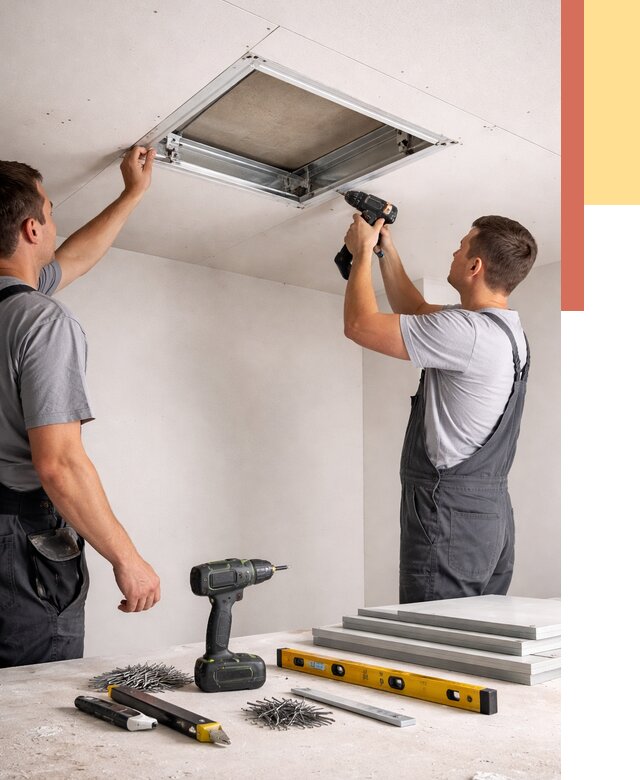 Установка люка в потолок ГКЛ в Сегеже от 2601 руб. под ключ | ОТДЕЛОЧНИК-Сгж