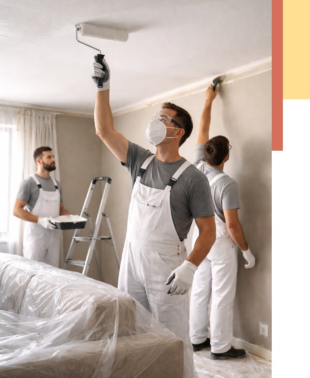 Покраска потолка водоэмельсионной краской в Сегеже от 2289 руб/м² — услуги под ключ | ОТДЕЛОЧНИК-Сгж