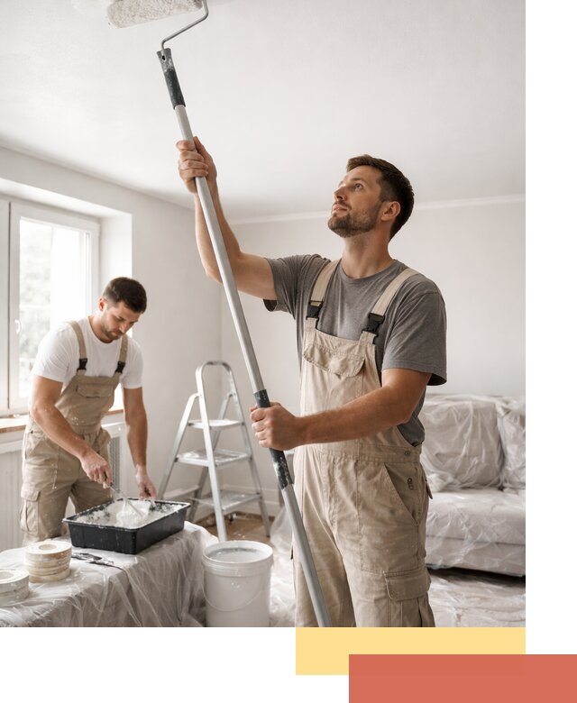 Покраска потолка водоэмульсионной краской в Сегеже