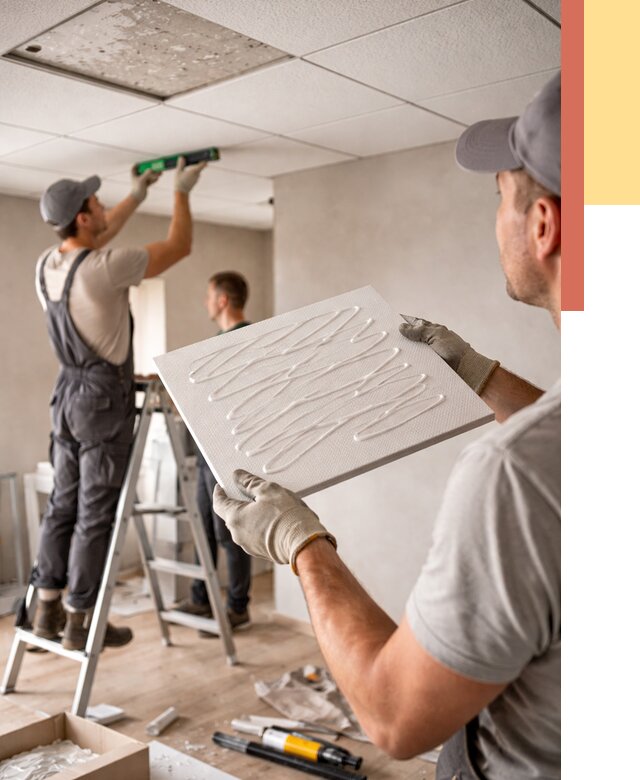 Монтаж потолочной плитки в Сегеже от 4682 руб. — быстро и недорого | ОТДЕЛОЧНИК-Сгж