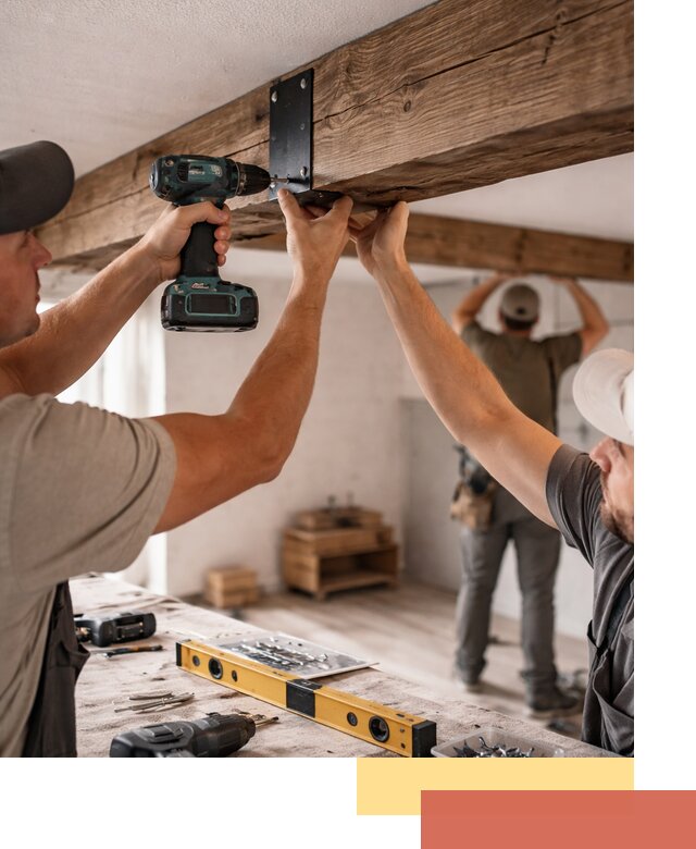 Монтаж декоративных потолочных балок в Сегеже